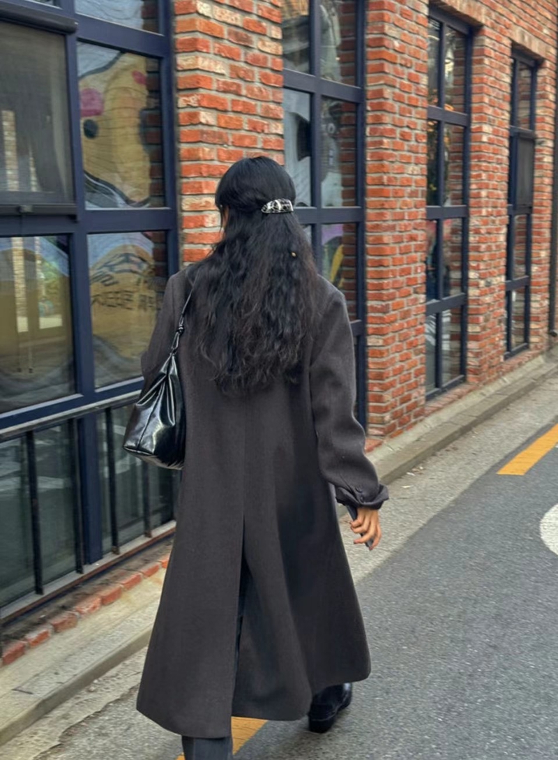 REPAIR韓國直郵東大門實拍女裝新款人氣熱賣中長款大衣羊毛REPAIR中長款大衣
