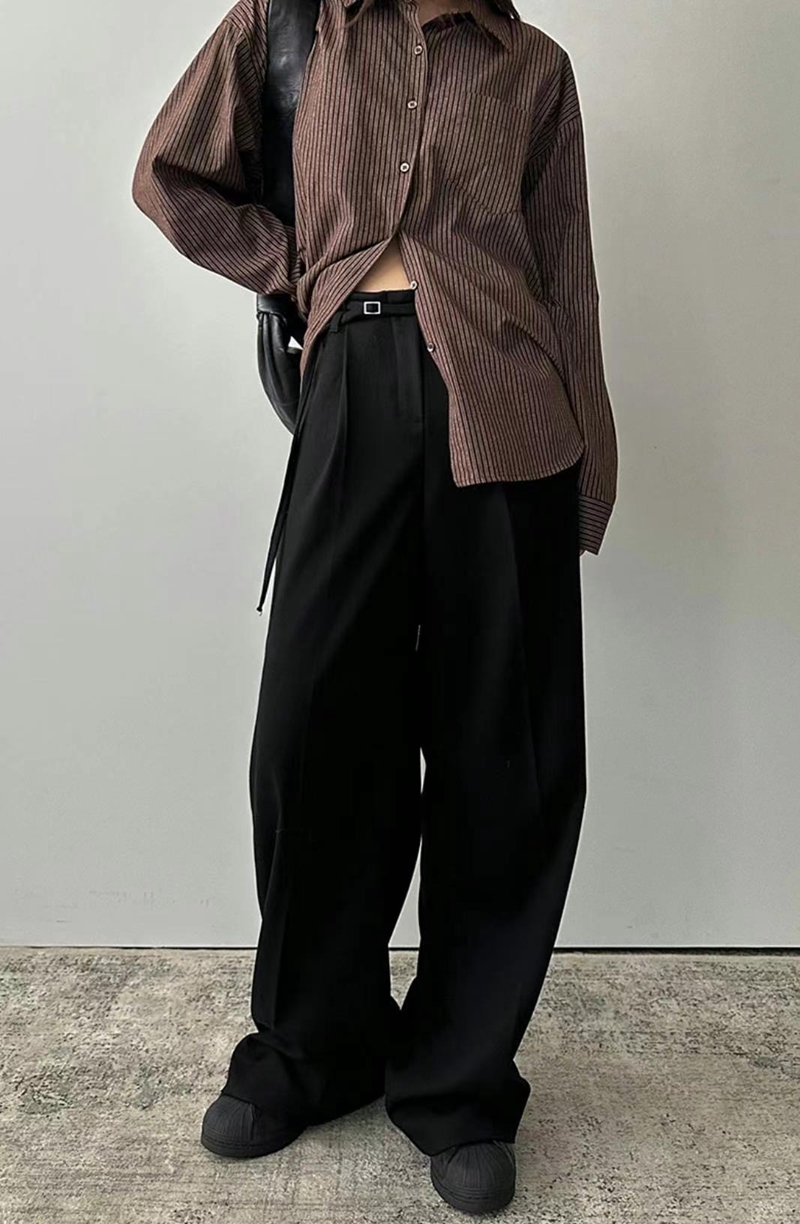 COVER韓國直郵女裝新款24秋冬真品人氣熱賣休閑職業休閑褲腰帶COVER休閑褲