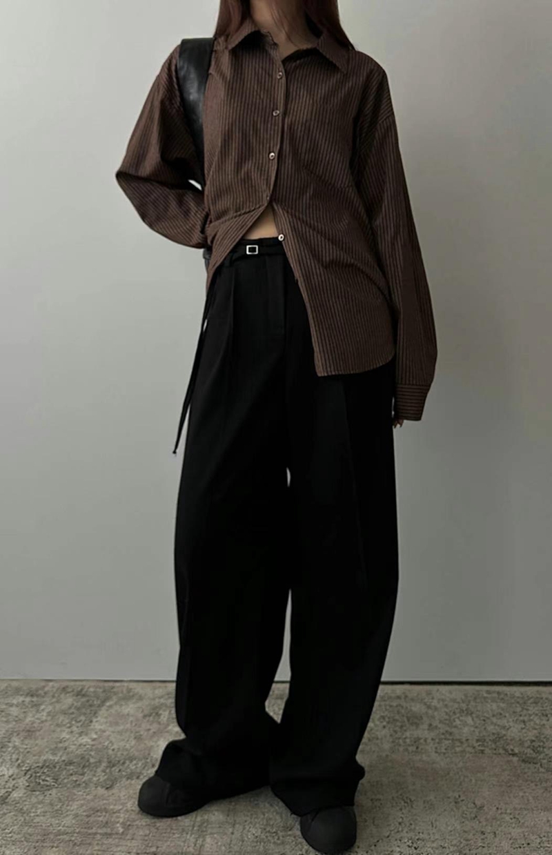 COVER韓國直郵女裝新款24秋冬真品人氣熱賣休閑職業休閑褲腰帶COVER休閑褲