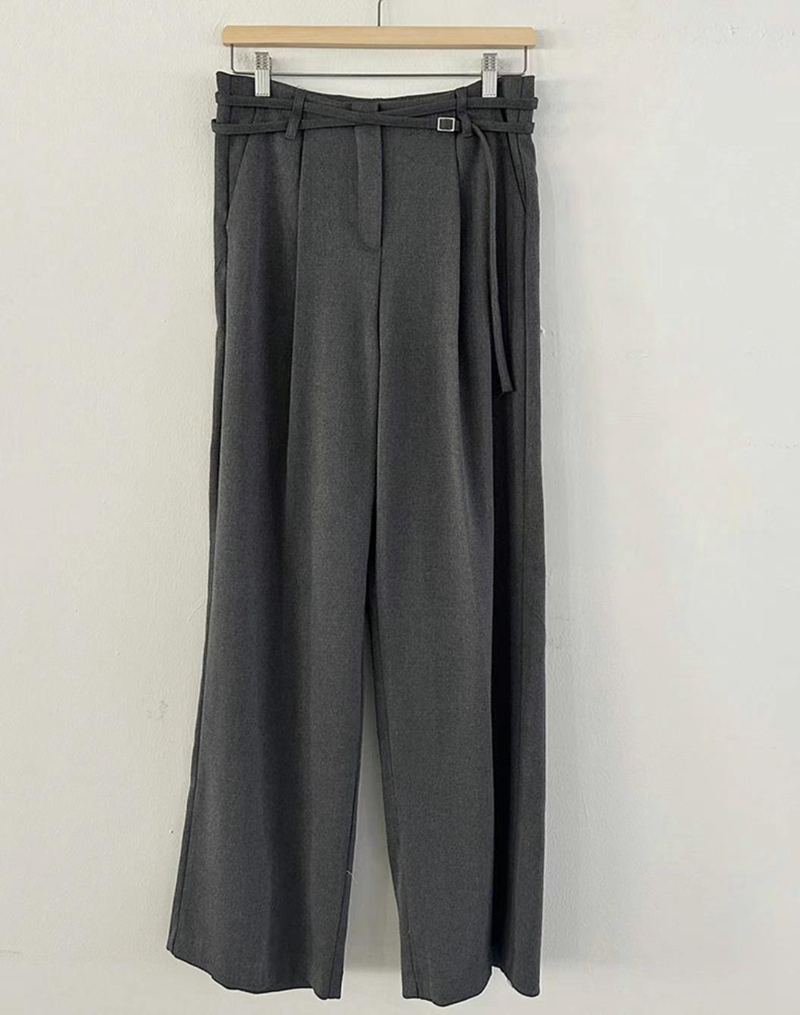 COVER韓國直郵女裝新款24秋冬真品人氣熱賣休閑職業休閑褲腰帶COVER休閑褲圖色2