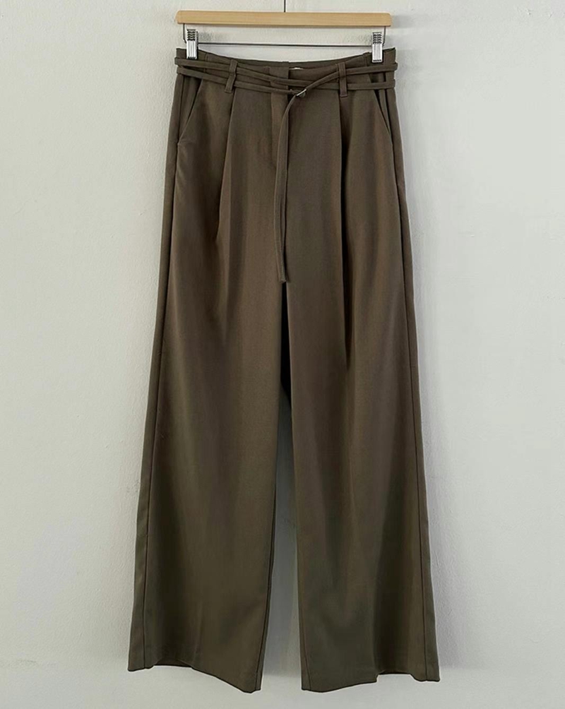 COVER韓國直郵女裝新款24秋冬真品人氣熱賣休閑職業休閑褲腰帶COVER休閑褲圖色3