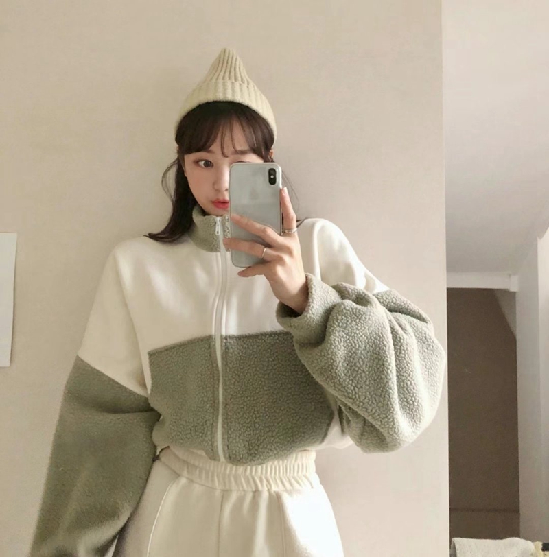 PUDDING直郵韓國代購女裝新款24秋冬休閑真品職業短款大衣拉鏈PUDDING短款大衣