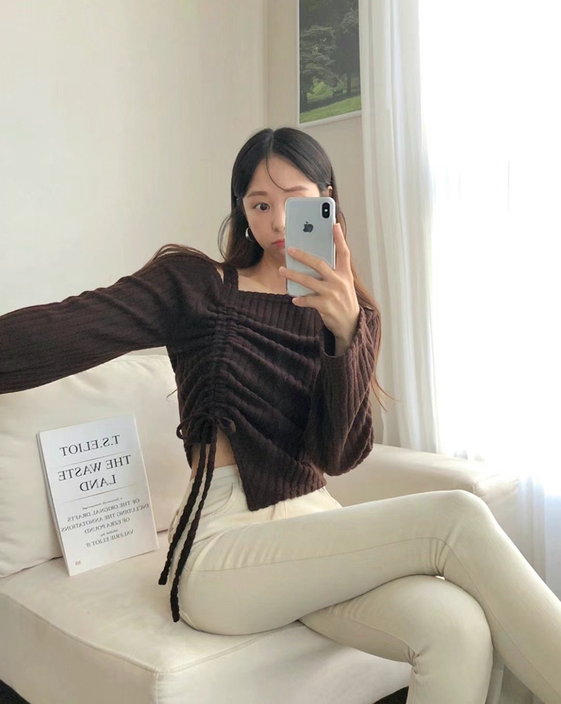 PUDDING韓國直郵東大門代購女裝新品推薦24秋冬休閑長袖T恤PUDDING長袖T恤
