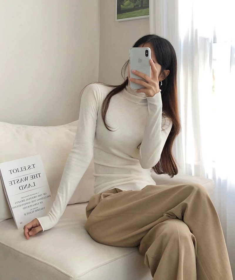 PUDDING直郵韓國代購女裝新款時尚真品24秋冬推薦休閑長袖T恤PUDDING長袖T恤