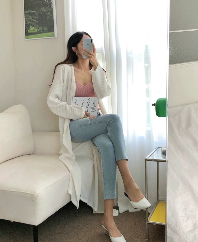 PUDDING直郵韓國代購女裝新品休閑時尚24秋冬職業針織衫開衫PUDDING針織衫