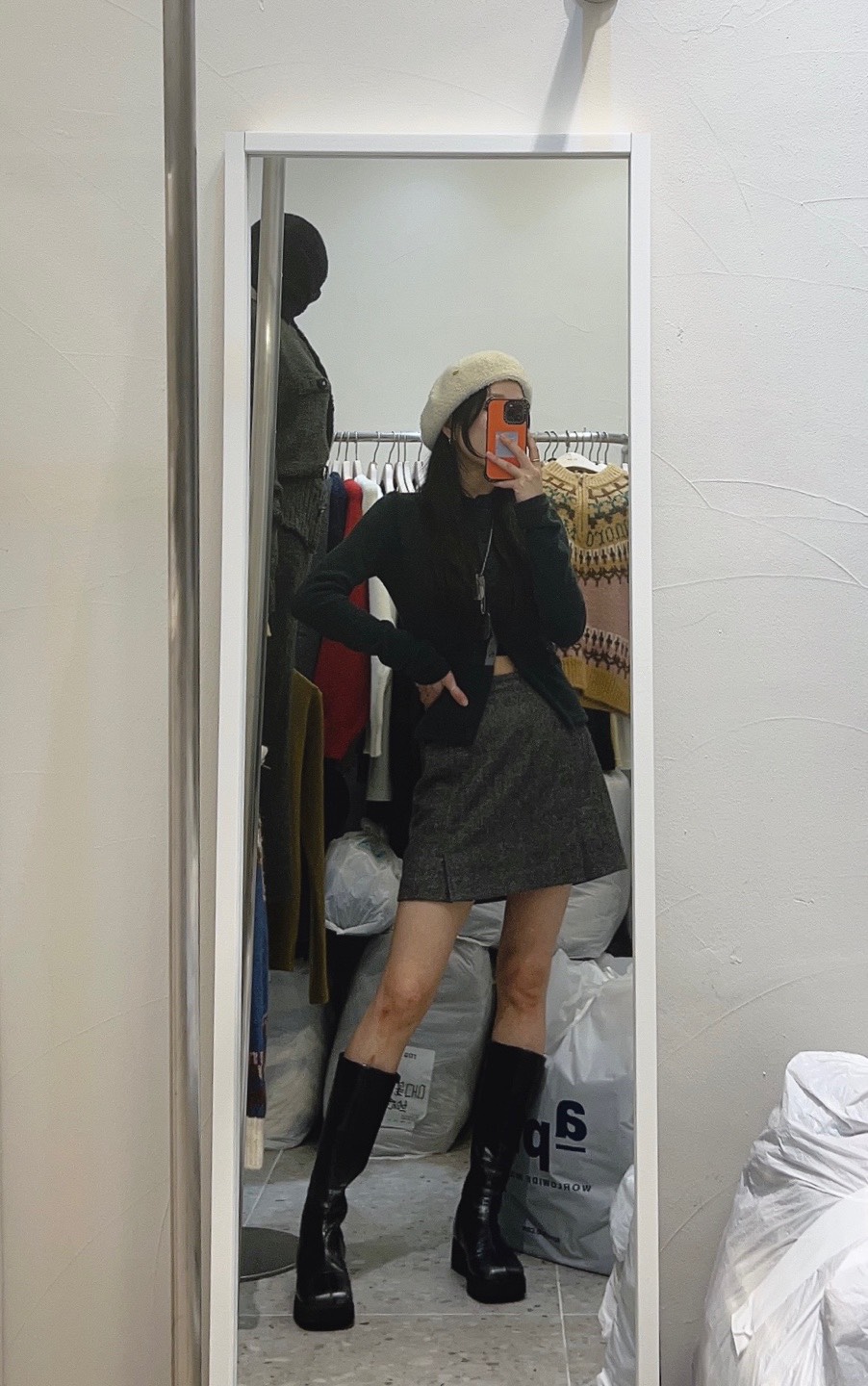 rou.tine韓國直郵東大門實拍女裝新款休閑人氣24秋冬職業帽子ANDYOUBROWN帽子