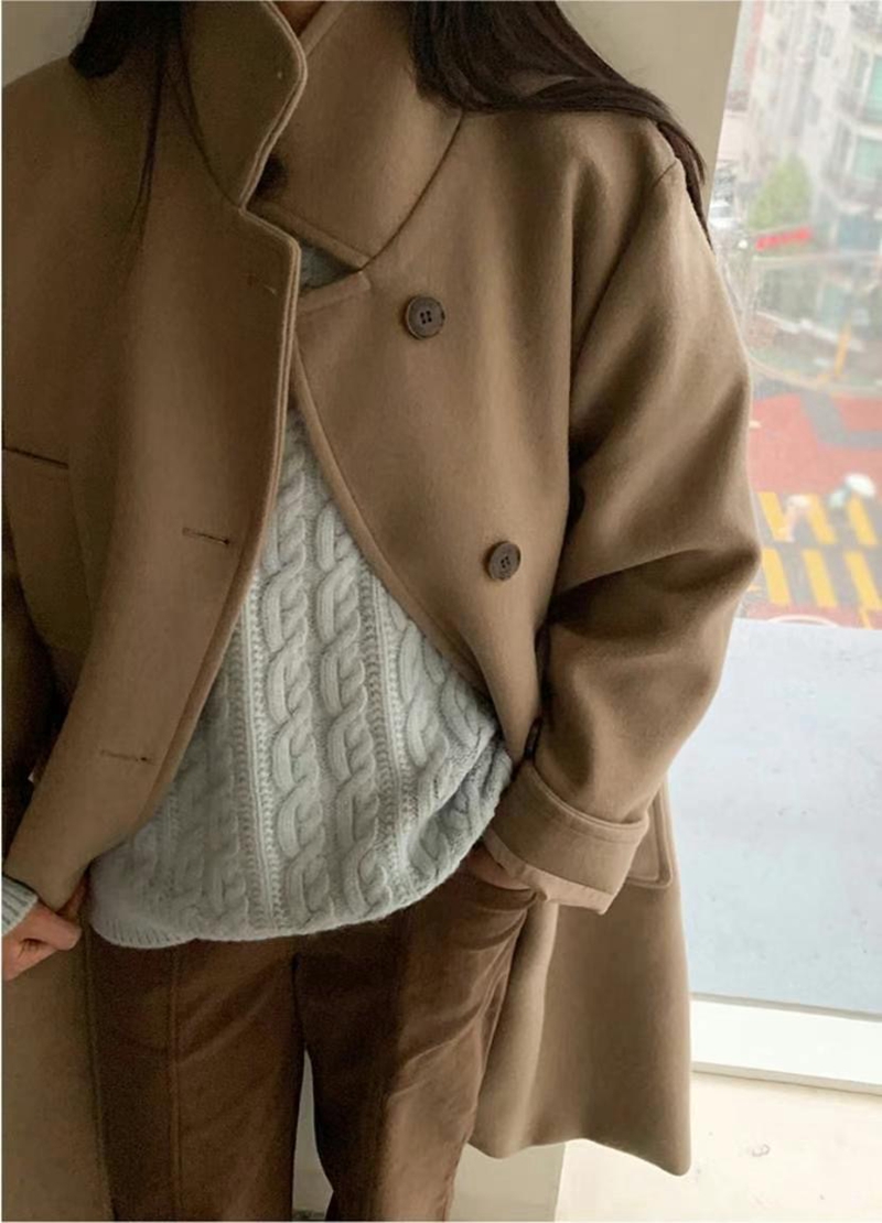 LIBERTE韓國直郵東大門實拍女裝新款職業熱賣時尚中長款大衣LIBERTE中長款大衣