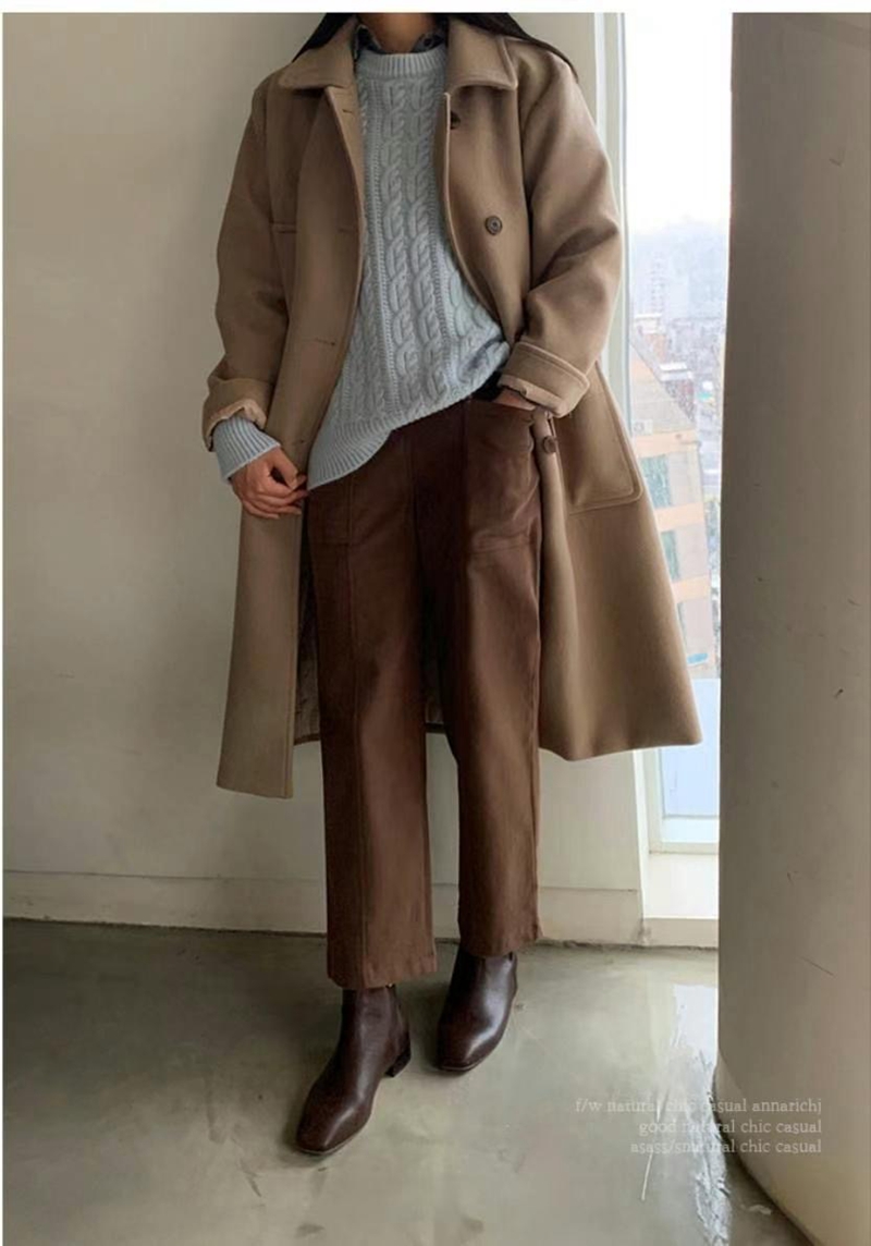LIBERTE韓國直郵東大門實拍女裝新款職業熱賣時尚中長款大衣LIBERTE中長款大衣
