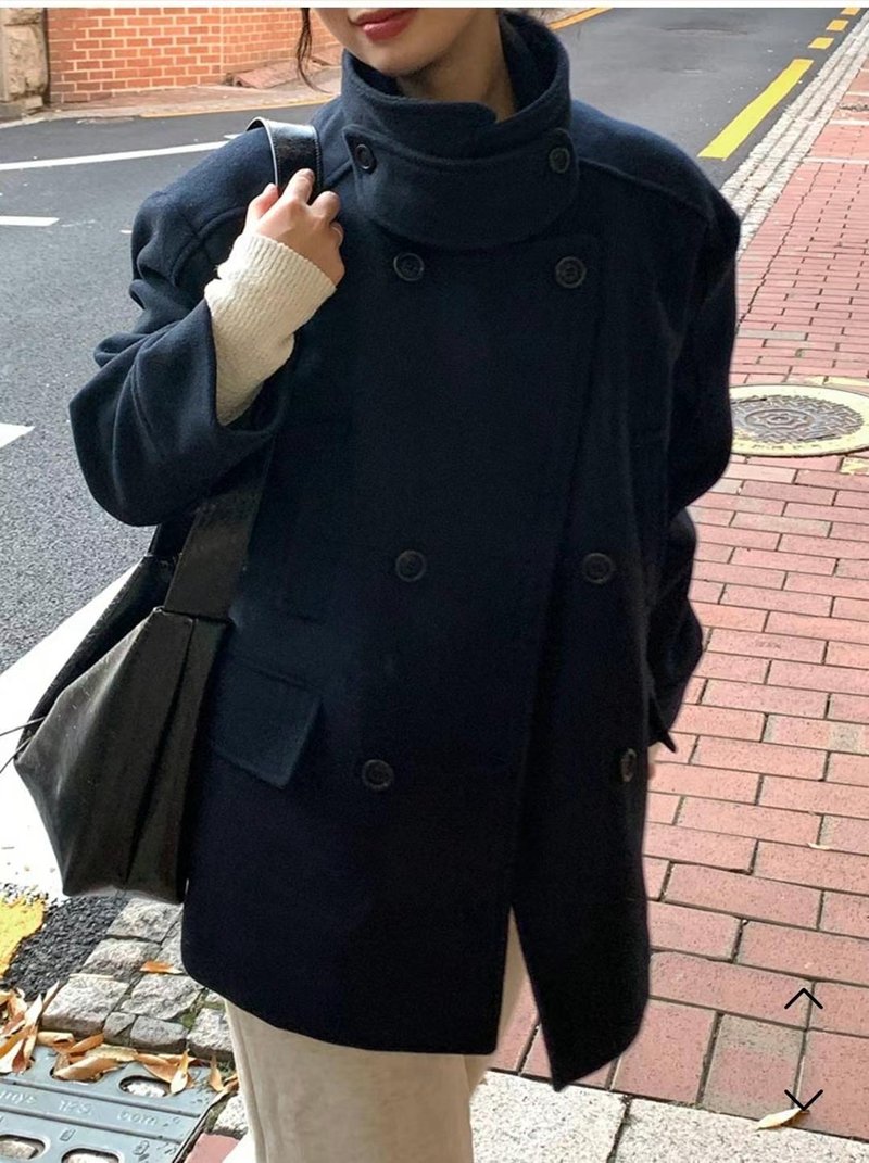 LIBERTE韓國直郵女裝新款24秋冬時尚休閑人氣真品短款大衣雙層LIBERTE短款大衣
