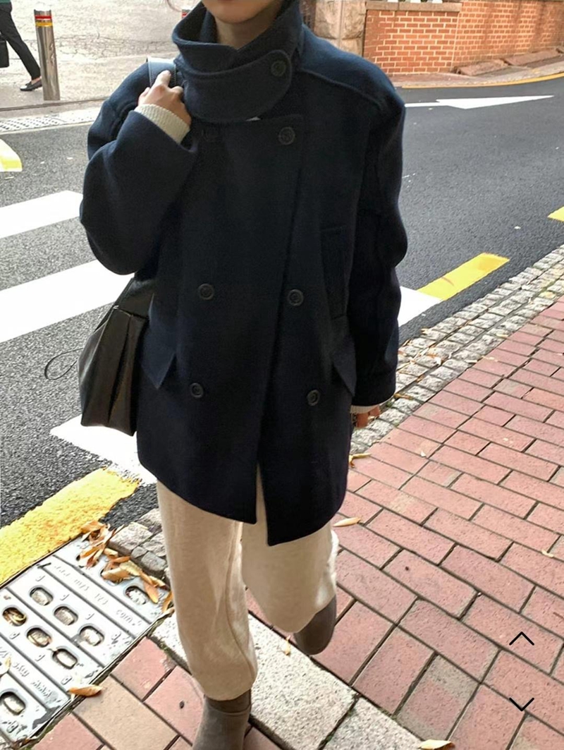 LIBERTE韓國直郵女裝新款24秋冬時尚休閑人氣真品短款大衣雙層LIBERTE短款大衣
