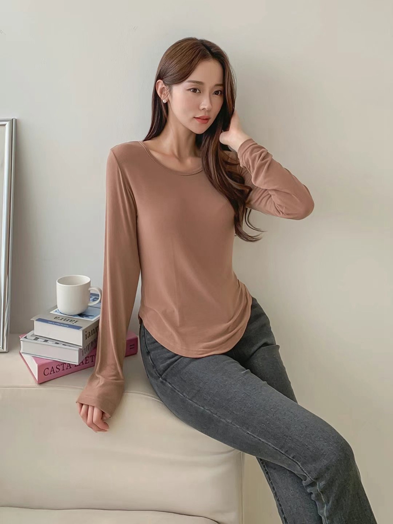 DDINGDDONG直郵韓國代購女裝新品人氣休閑時尚推薦24秋冬長袖T恤DDINGDDONG長袖T恤