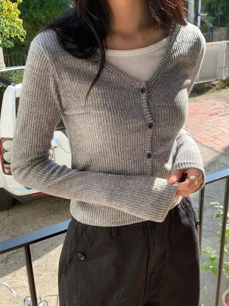 BBOO-뿌-T韓國直郵東大門代購女裝新款24秋冬真品針織衫開衫BBOO針織衫圖色2
