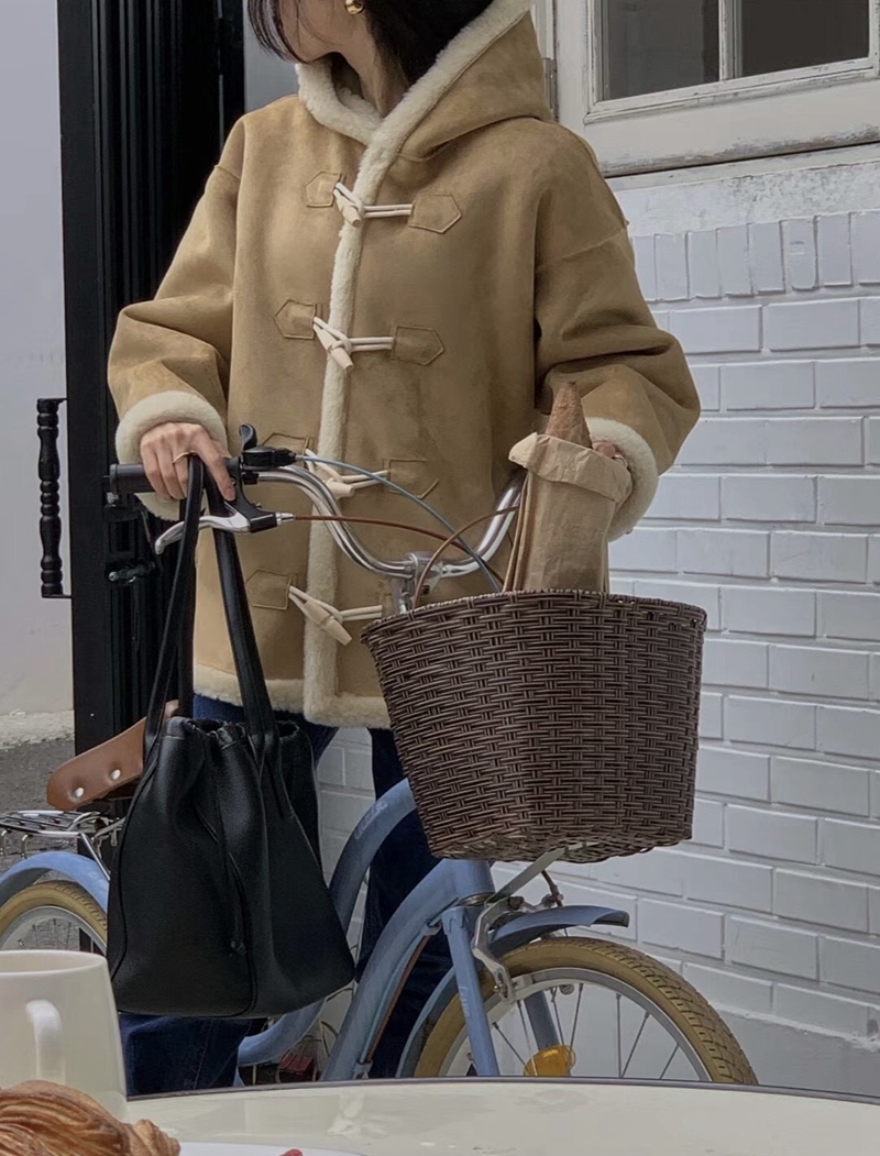 MUYBIEN韓國直郵女裝新品休閑推薦時尚熱賣24秋冬短款大衣雙面ONEAND短款大衣