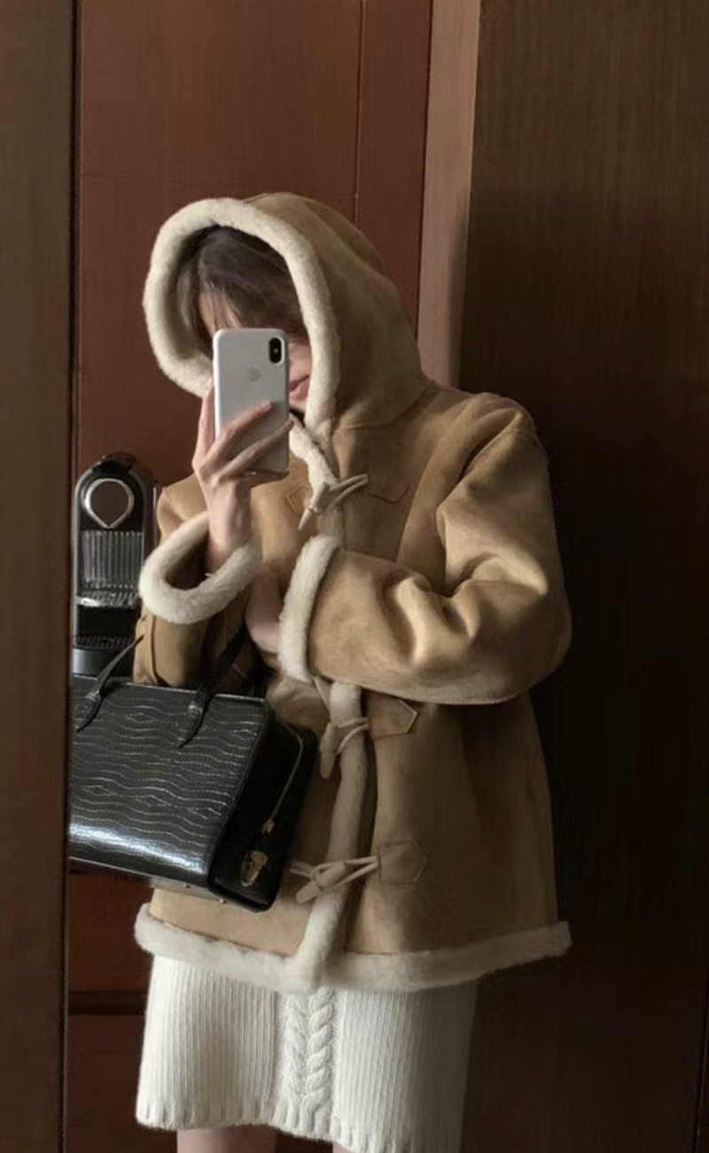 MUYBIEN韓國直郵女裝新品休閑推薦時尚熱賣24秋冬短款大衣雙面ONEAND短款大衣