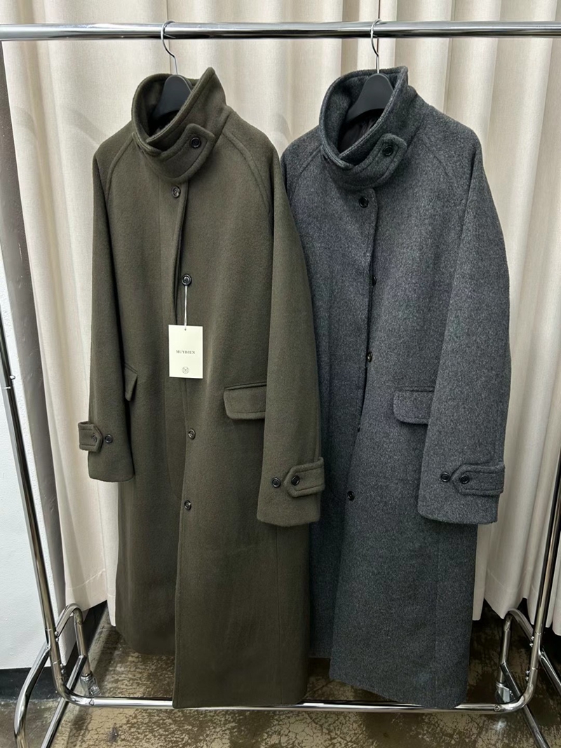 MUYBIEN韓國直郵東大門實拍女裝新品24秋冬熱賣人氣中長款大衣ONEAND中長款大衣