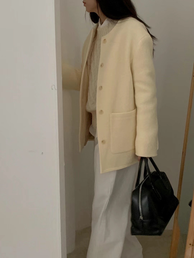 MUYBIEN韓國直郵東大門實拍女裝新款職業休閑人氣熱賣短款大衣ONEAND短款大衣