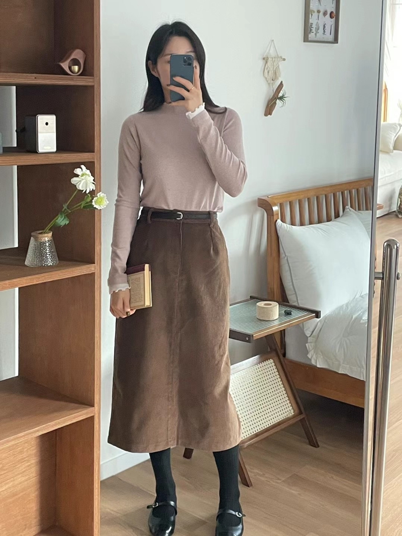 JNE韓國直郵女裝新款24秋冬職業時尚人氣推薦休閑半身裙中短裙JNE半身裙/中短裙
