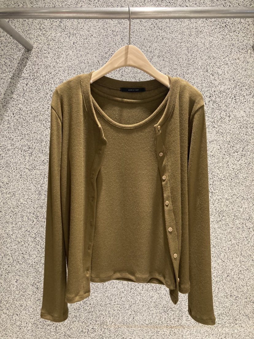 Addicted韓國直郵女裝新品熱賣時尚人氣24秋冬休閑套裝開衫ADDICTED套裝圖色2