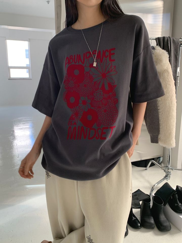 4LEAF韓國直郵東大門實拍女裝新品職業24秋冬時尚熱賣T恤絨4LEAFT恤