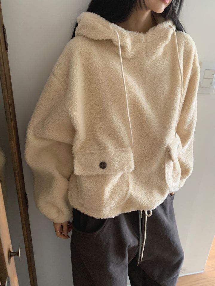 4LEAF直郵韓國代購女裝新品時尚24秋冬休閑人氣衛衣口袋兜帽4LEAF衛衣圖色1