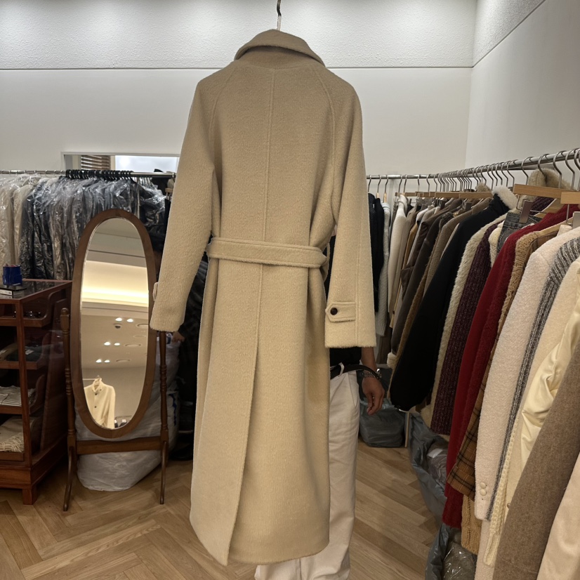 NOWHERE韓國直郵東大門代購女裝新品人氣職業中長款大衣羊毛NOWHERE中長款大衣
