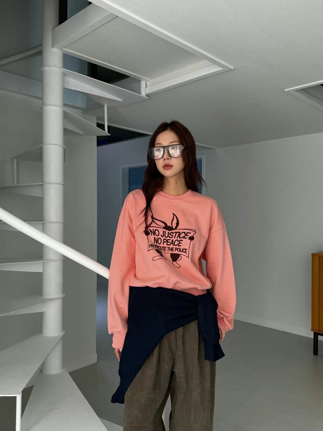 LOSTILE韓國直郵東大門實拍女裝新品24秋冬真品休閑熱賣衛衣THE ZOA衛衣