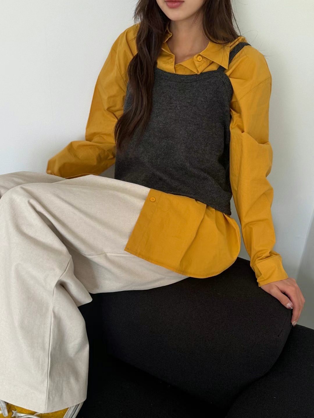 LOSTILE直郵韓國代購女裝新款熱賣人氣休閑職業推薦吊帶背心THE ZOA吊帶/背心