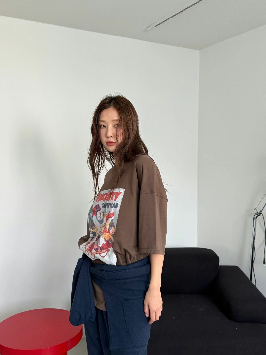 LOSTILE韓國直郵東大門實拍女裝新品24秋冬休閑職業真品T恤THE ZOAT恤