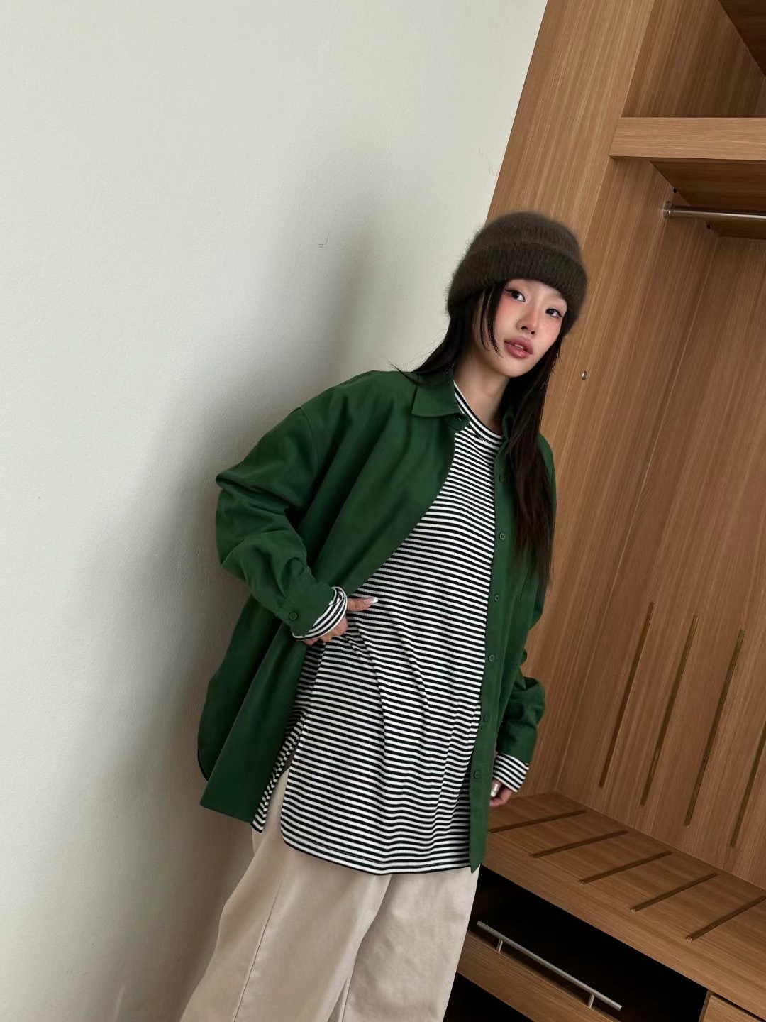 LOSTILE韓國直郵女裝新品真品時尚推薦24秋冬休閑襯衫蕾絲衫THE ZOA襯衫/蕾絲衫