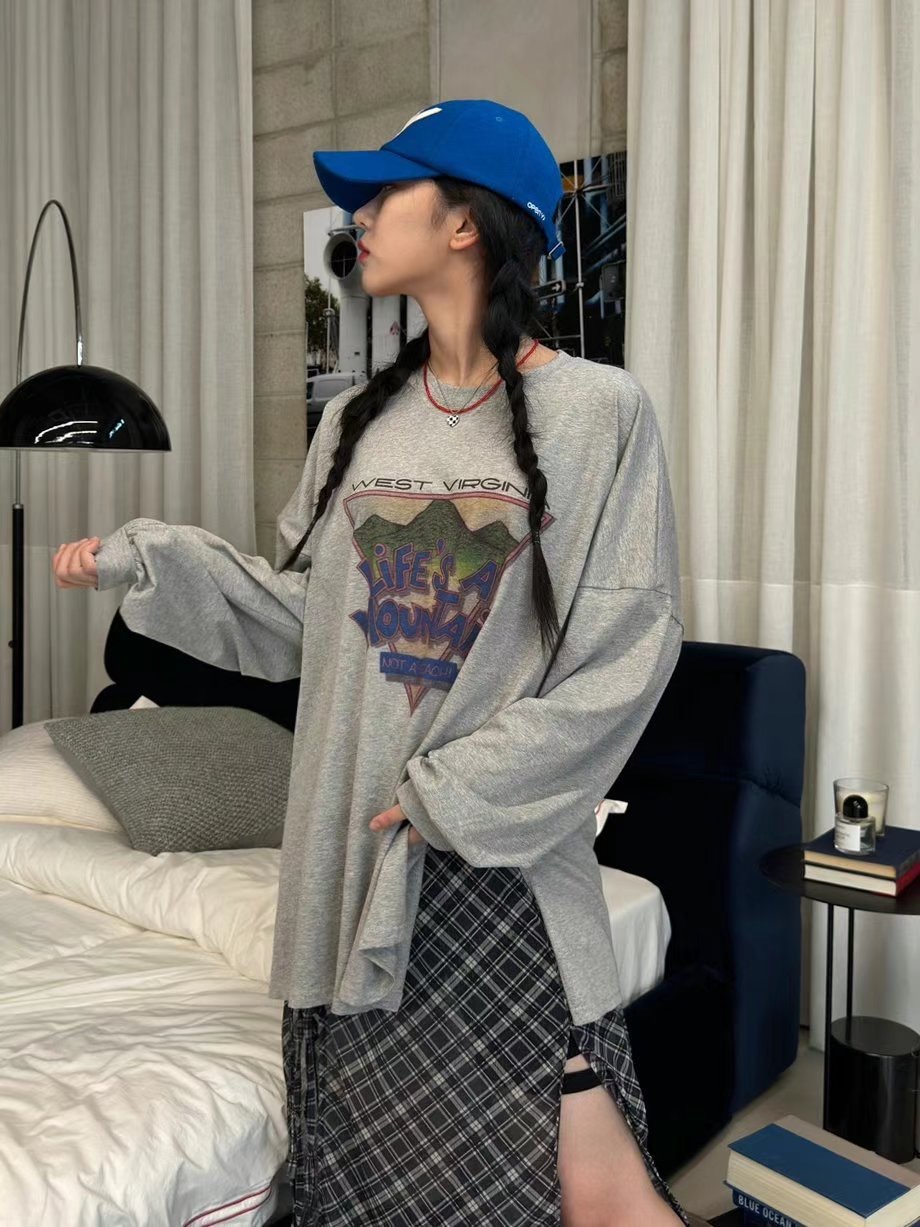 LOSTILE韓國直郵東大門實拍女裝新品人氣職業真品推薦長袖T恤THE ZOA長袖T恤圖色2