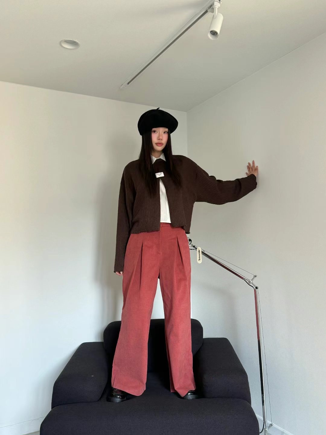 LOSTILE直郵韓國代購女裝新品真品時尚熱賣職業推薦休閑褲褶皺THE ZOA休閑褲