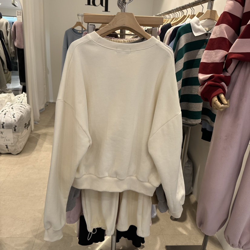 FAR直郵韓國代購女裝新品24秋冬推薦休閑職業時尚衛衣加絨抓絨X-MOOD衛衣