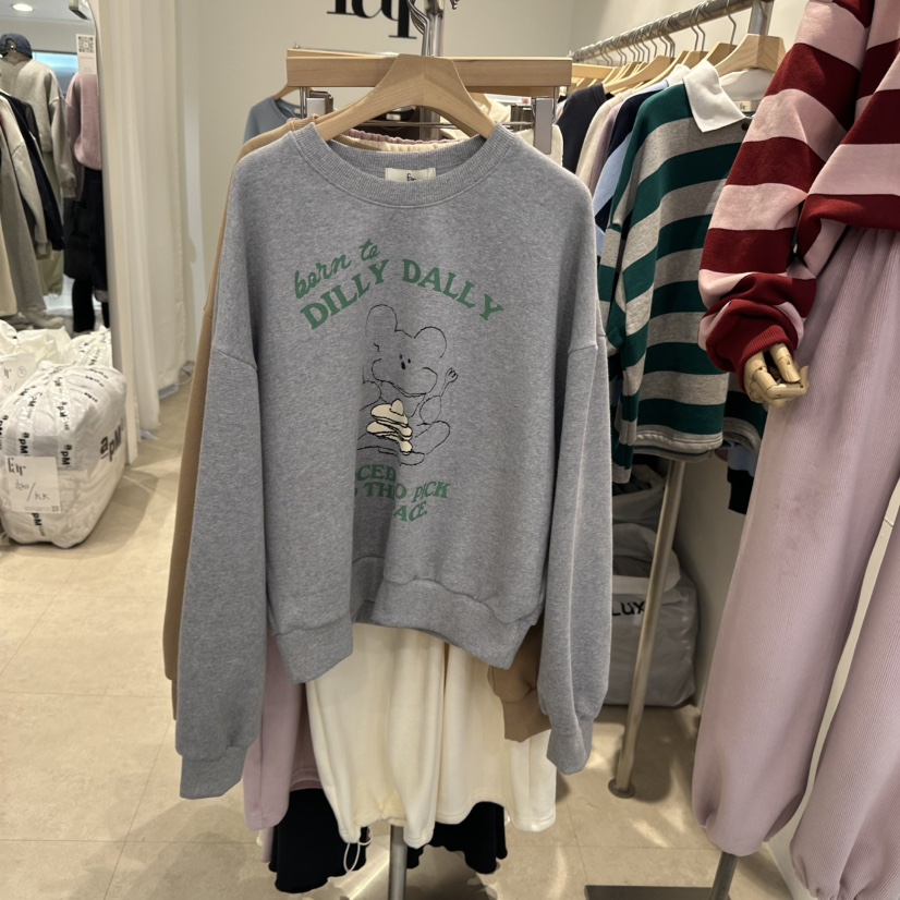 FAR直郵韓國代購女裝新品24秋冬推薦休閑職業時尚衛衣加絨抓絨X-MOOD衛衣圖色2