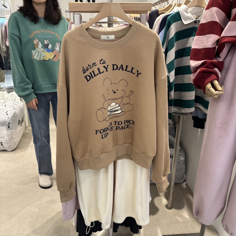 FAR直郵韓國代購女裝新品24秋冬推薦休閑職業時尚衛衣加絨抓絨X-MOOD衛衣圖色3
