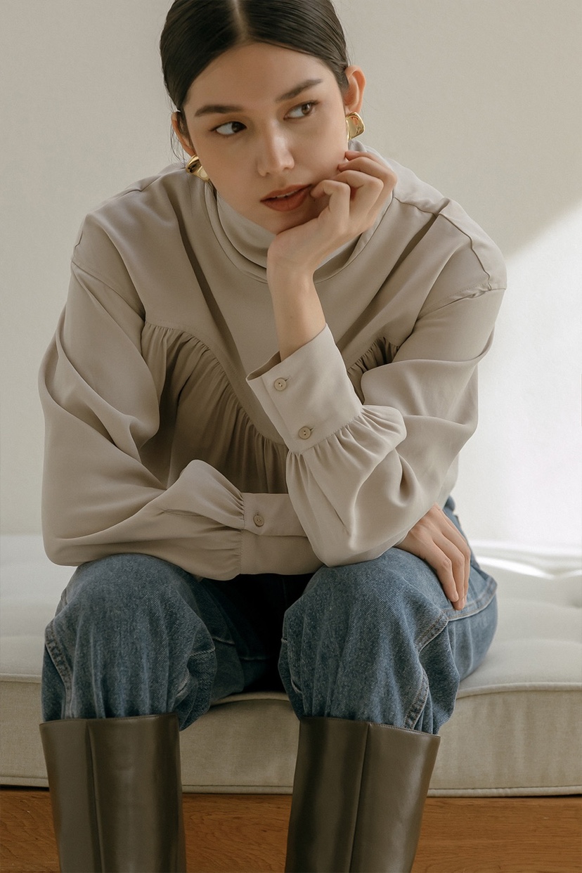 rou.tine直郵韓國代購女裝新款休閑熱賣24秋冬時尚襯衫蕾絲衫ROU.TINE襯衫/蕾絲衫