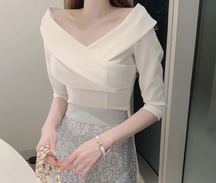 high heels韓國直郵東大門實拍女裝新款熱賣休閑襯衫蕾絲衫HIGH HEELS襯衫/蕾絲衫
