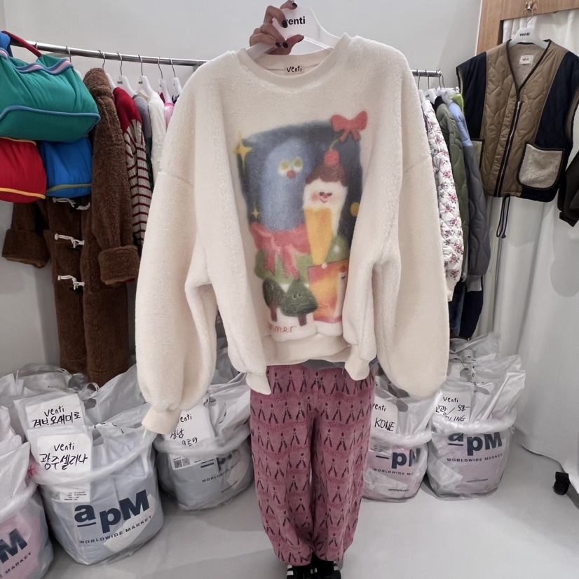 Venti直郵韓國代購女裝新品24秋冬真品職業休閑時尚推薦衛衣VENTI衛衣