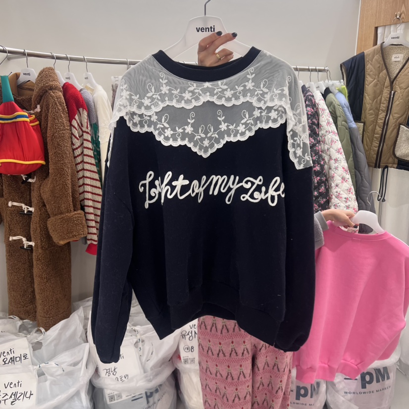Venti韓國直郵女裝新款時尚熱賣人氣推薦真品24秋冬衛衣加絨VENTI衛衣圖色3