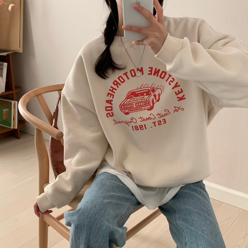 HELLO JINI韓國直郵女裝新款休閑24秋冬時尚職業真品推薦衛衣HELLO JINI衛衣