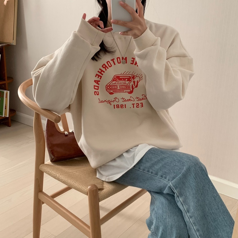 HELLO JINI韓國直郵女裝新款休閑24秋冬時尚職業真品推薦衛衣HELLO JINI衛衣