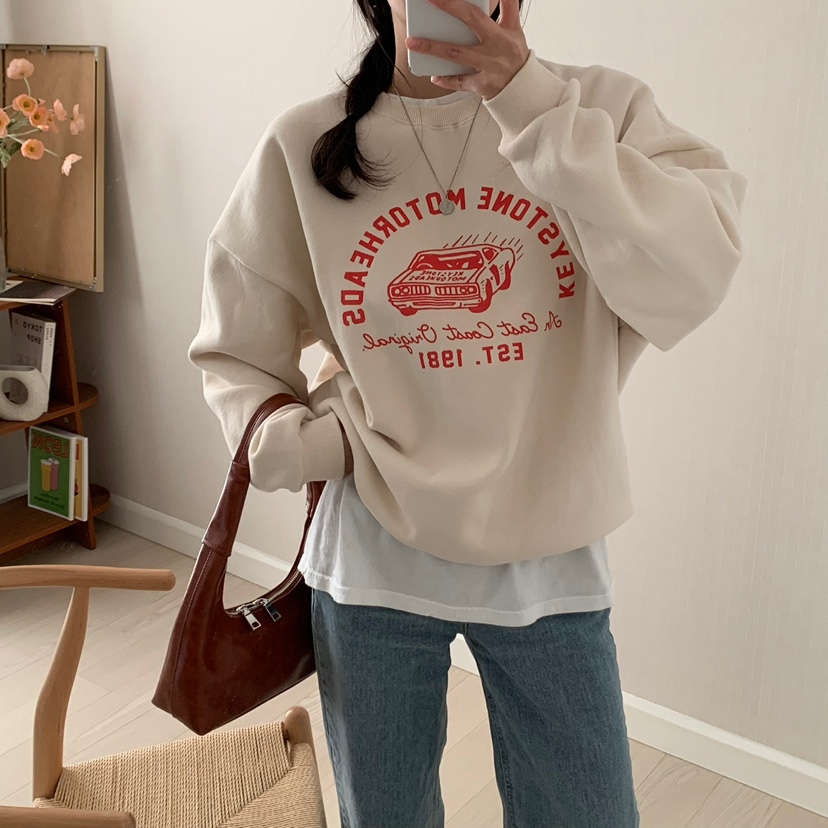 HELLO JINI韓國直郵女裝新款休閑24秋冬時尚職業真品推薦衛衣HELLO JINI衛衣