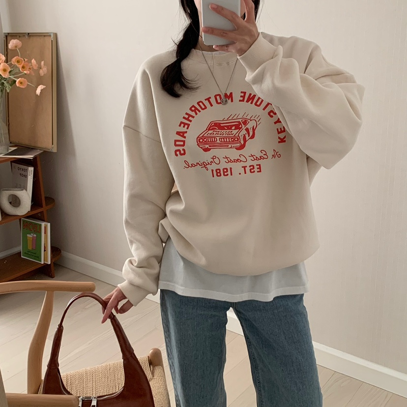 HELLO JINI韓國直郵女裝新款休閑24秋冬時尚職業真品推薦衛衣HELLO JINI衛衣