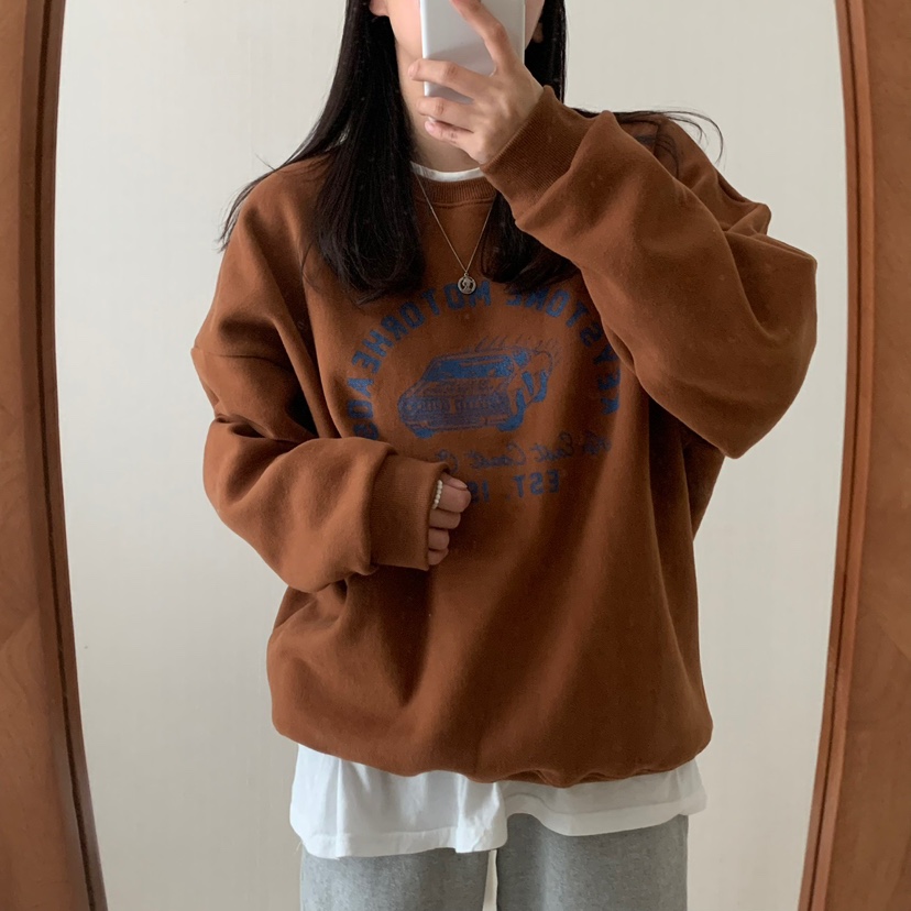 HELLO JINI韓國直郵女裝新款休閑24秋冬時尚職業真品推薦衛衣HELLO JINI衛衣