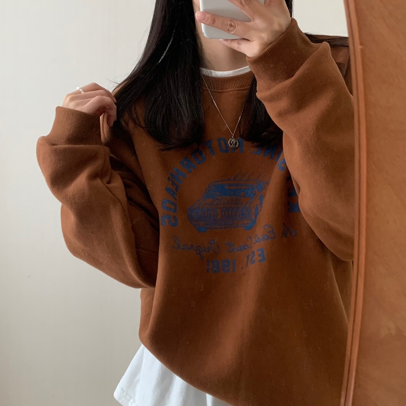 HELLO JINI韓國直郵女裝新款休閑24秋冬時尚職業真品推薦衛衣HELLO JINI衛衣