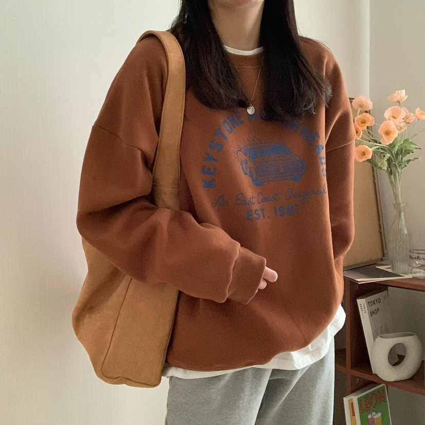 HELLO JINI韓國直郵女裝新款休閑24秋冬時尚職業真品推薦衛衣HELLO JINI衛衣