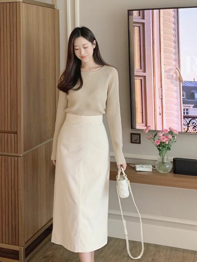 HERME韓國直郵東大門實拍女裝新品時尚人氣休閑推薦職業長裙HERME長裙圖色2