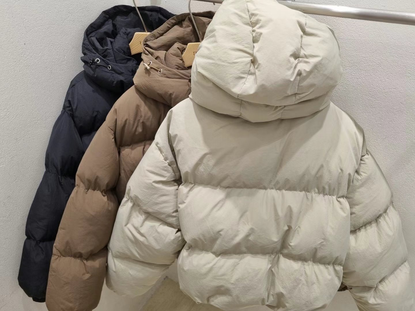 HERME韓國直郵東大門代購女裝新款真品人氣時尚短款棉服兜帽HERME短款棉服