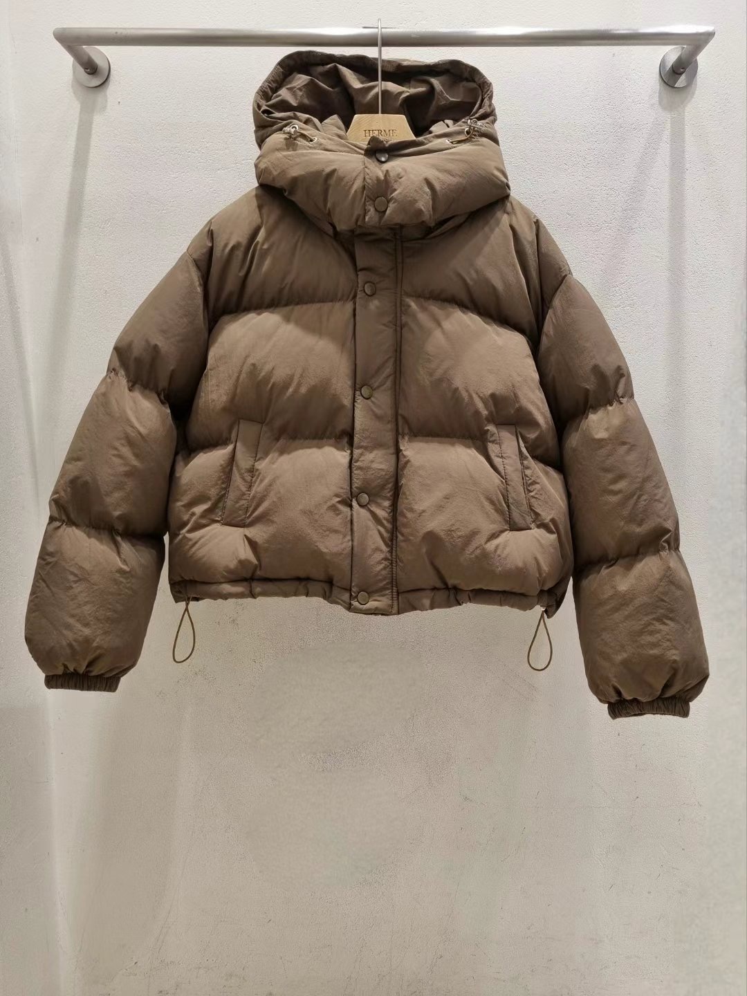 HERME韓國直郵東大門代購女裝新款真品人氣時尚短款棉服兜帽HERME短款棉服圖色2