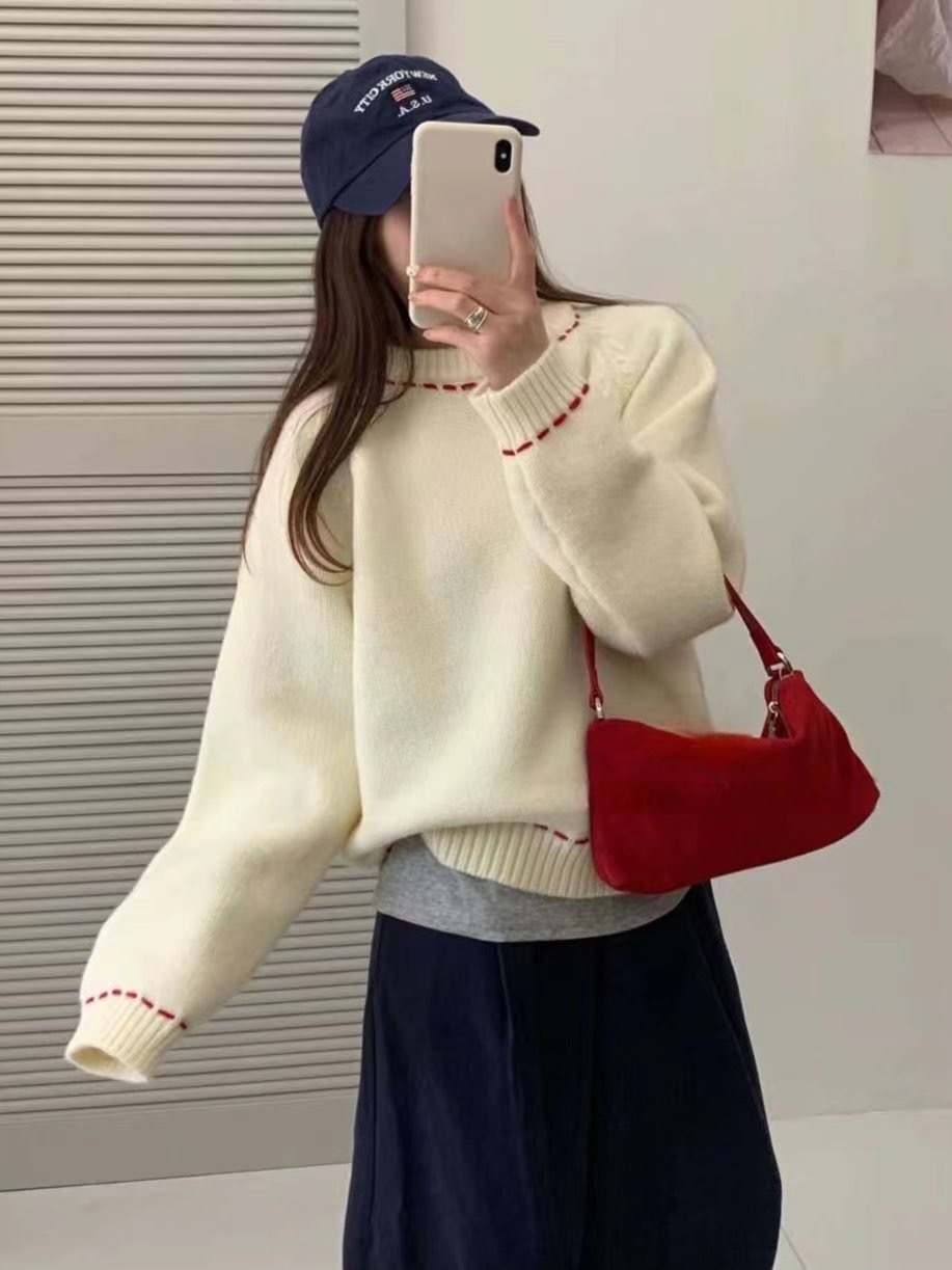 HERME韓國直郵東大門實拍女裝新品人氣休閑時尚真品推薦針織衫HERME針織衫圖色3