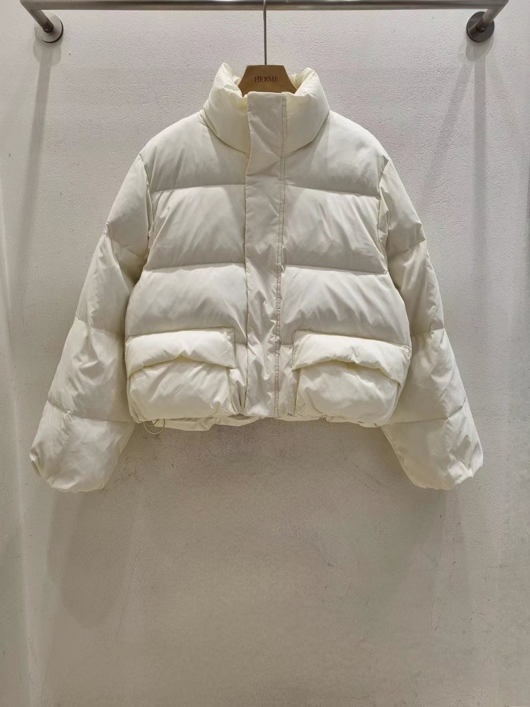 HERME韓國直郵女裝新款真品24秋冬休閑推薦時尚短款棉服口袋HERME短款棉服